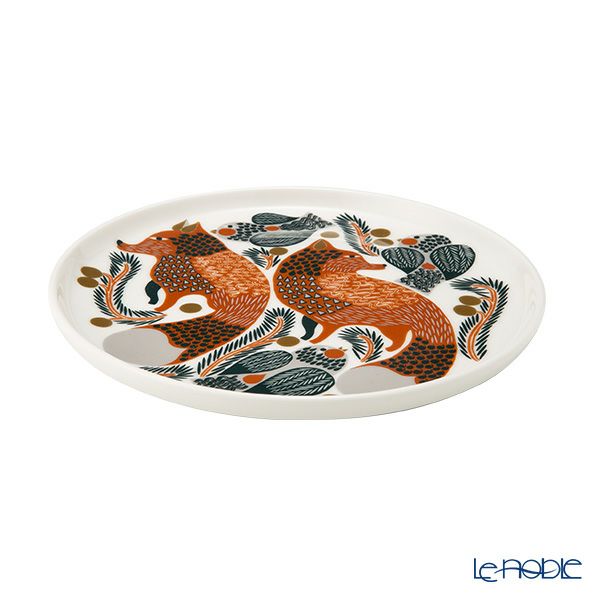 マリメッコ（marimekko） Ketunmarja ケトゥンマルヤ／キツネとベリー プレート 20cm ブラウン×ダークグリーン 071337-186／23AW