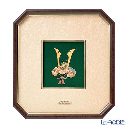 純銀額（Silver999） 5号 木製八角フレーム 兜 32×30cm 金銀工芸家・伝統工芸士 武比古作