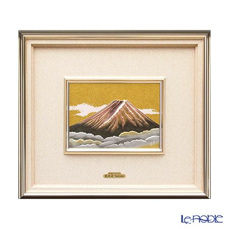 純銀額（Silver999） 5号 赤富士 32×36cm 金銀工芸家・伝統工芸士 武比古作