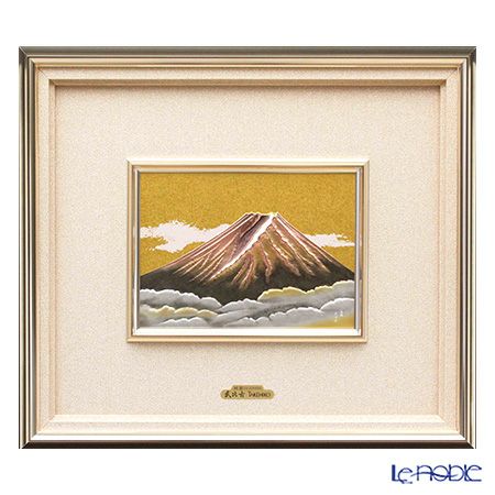 純銀額（Silver999） 10号 赤富士 44×53cm 金銀工芸家・伝統工芸士 武比古作