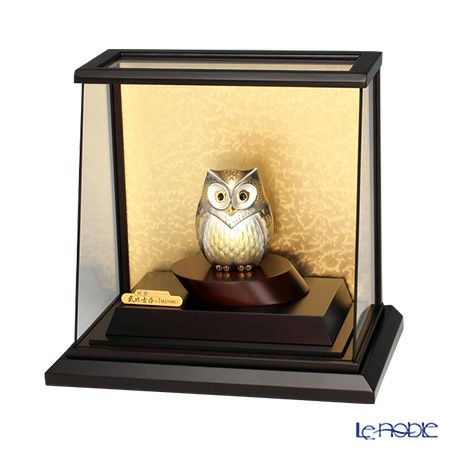 純銀置物（Silver999） 4号 スロープケース フクロウ 金銀工芸家・伝統工芸士 武比古作
