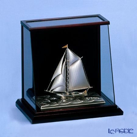 銀製置物（Silver985） 6号 スロープケース ヨット 1本マスト 金銀工芸家・伝統工芸士 武比古作