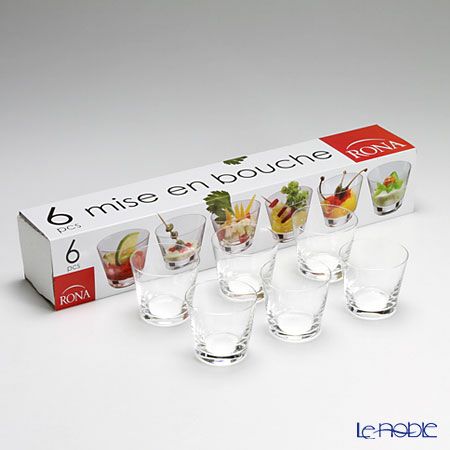 ロナ Mise en bouche Cucina ファンシェイプ 無地 アミューズグラス 130ml 6本セット 4193／130