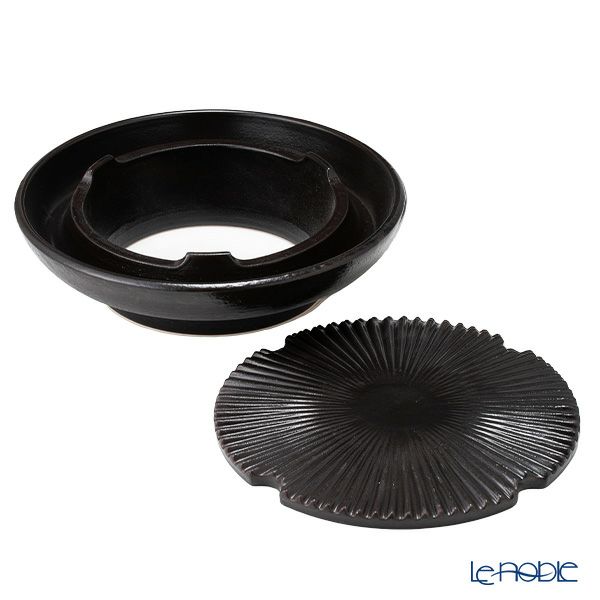 伊賀焼窯元 長谷園 ながたにえん 微煙陶炉／穴あき卓上グリル やきやきさん 大 3～5人用 496-AND-18【直火用】