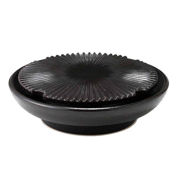 伊賀焼窯元 長谷園 ながたにえん 微煙陶炉／穴あき卓上グリル やきやきさん 大 3～5人用 496-AND-18【直火用】