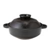 伊賀焼窯元 長谷園 ながたにえん 伊賀土鍋 ヘルシー蒸し鍋「優」黒釉 小（2-4人用）496-NNC-21 【IH・直火用】