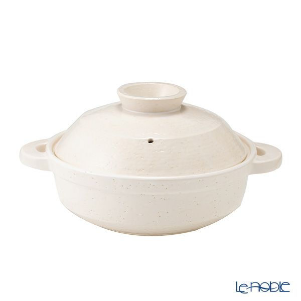 伊賀焼窯元 長谷園 ながたにえん 伊賀土鍋 ヘルシー蒸し鍋「優」白釉 小（2-4人用）496-NNC-22 【IH・直火用】