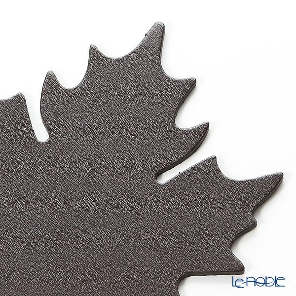 デリア（Deria） コースター リーフ 6枚セット ブラウン／レザーボード（リサイクルレザー） 9×9cm BRD70SC4