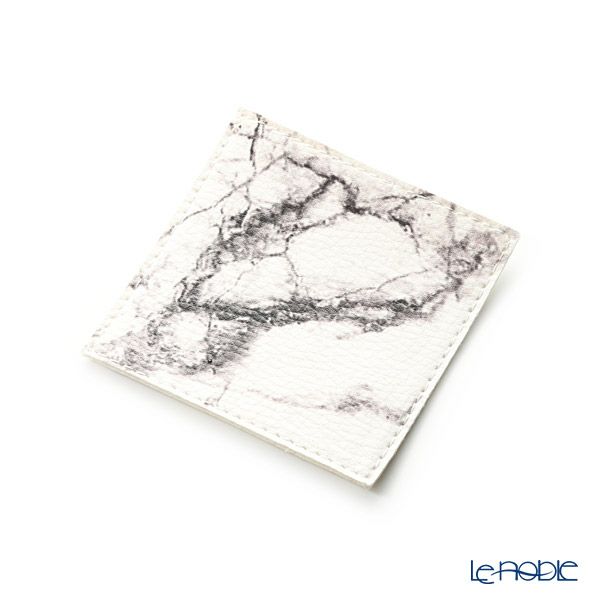 デリア（Deria） コースター スクエア 6枚セット 9×9cm マーブルブラック BRD340.46D 木製ホルダー付