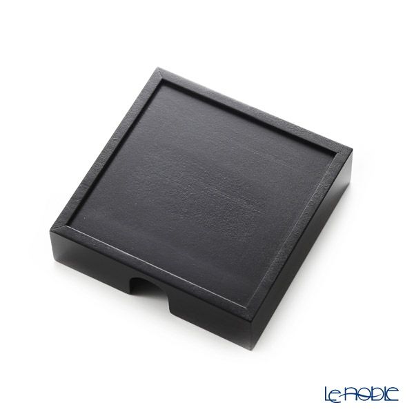 デリア（Deria） コースター スクエア 6枚セット 9×9cm マーブルブラック BRD340.46D 木製ホルダー付