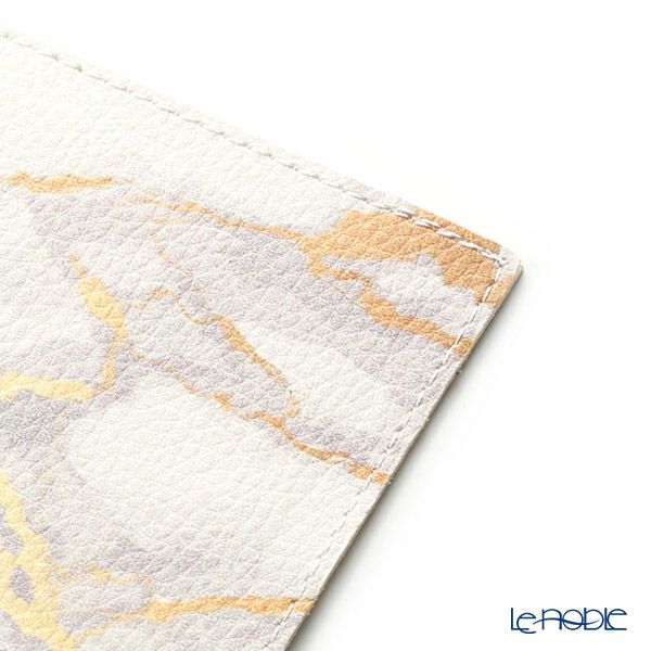 デリア（Deria） コースター スクエア 6枚セット 9×9cm マーブルゴールド BRD340.46Z 木製ホルダー付