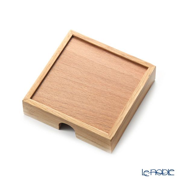 デリア（Deria） コースター スクエア 6枚セット 9×9cm マーブルゴールド BRD340.46Z 木製ホルダー付