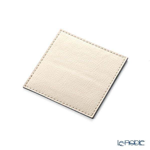 デリア（Deria） コースター スクエア リバーシブル 6枚セット 9×9cm ブラック×ベージュ BRD1800 木製ホルダー付