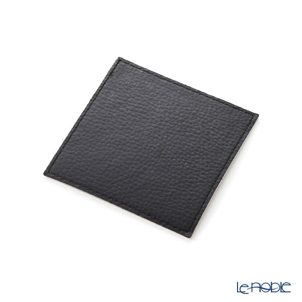 デリア（Deria） コースター スクエア リバーシブル 6枚セット 9×9cm ブラック×ベージュ BRD1800 木製ホルダー付