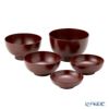 井助 漆器 応量器（応量椀） 入れ子椀 5点セット 朱 木紛加工品／漆塗り NC-544