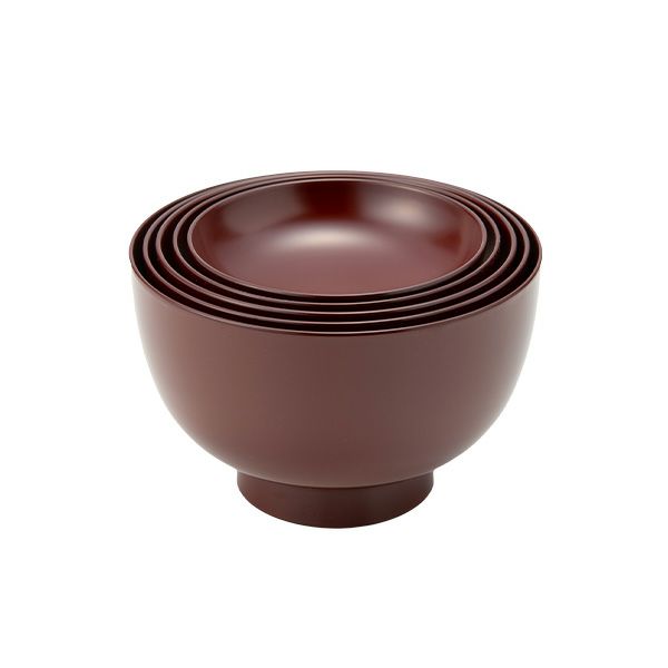 井助 漆器 応量器（応量椀） 入れ子椀 5点セット 朱 木紛加工品／漆塗り NC-544