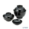 井助 漆器 応量器（応量椀） 入れ子椀 5点セット 黒 木紛加工品／漆塗り NC-544