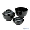 井助 漆器 応量器（応量椀） 入れ子椀 5点セット 黒 木紛加工品／漆塗り NC-544