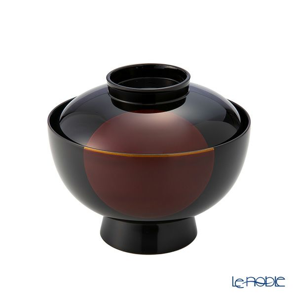 井助 雑煮椀 日月 白檀塗（漆塗り）木粉と樹脂の成型品 13×H11cm MA-611