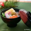 井助 雑煮椀 日月 白檀塗（漆塗り）木粉と樹脂の成型品 13×H11cm MA-611