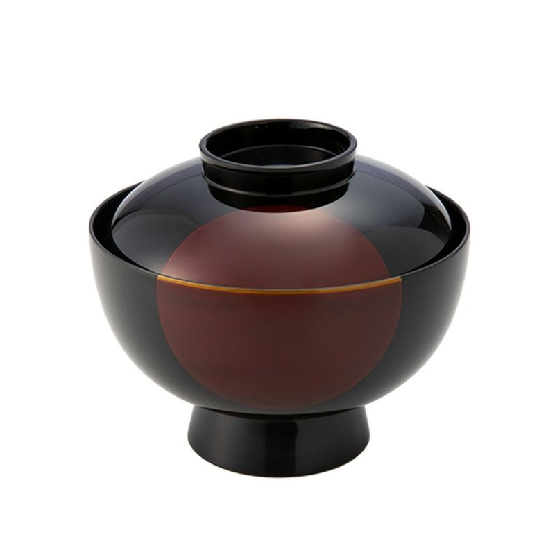 井助 雑煮椀 日月 白檀塗（漆塗り）木粉と樹脂の成型品 13×H11cm MA