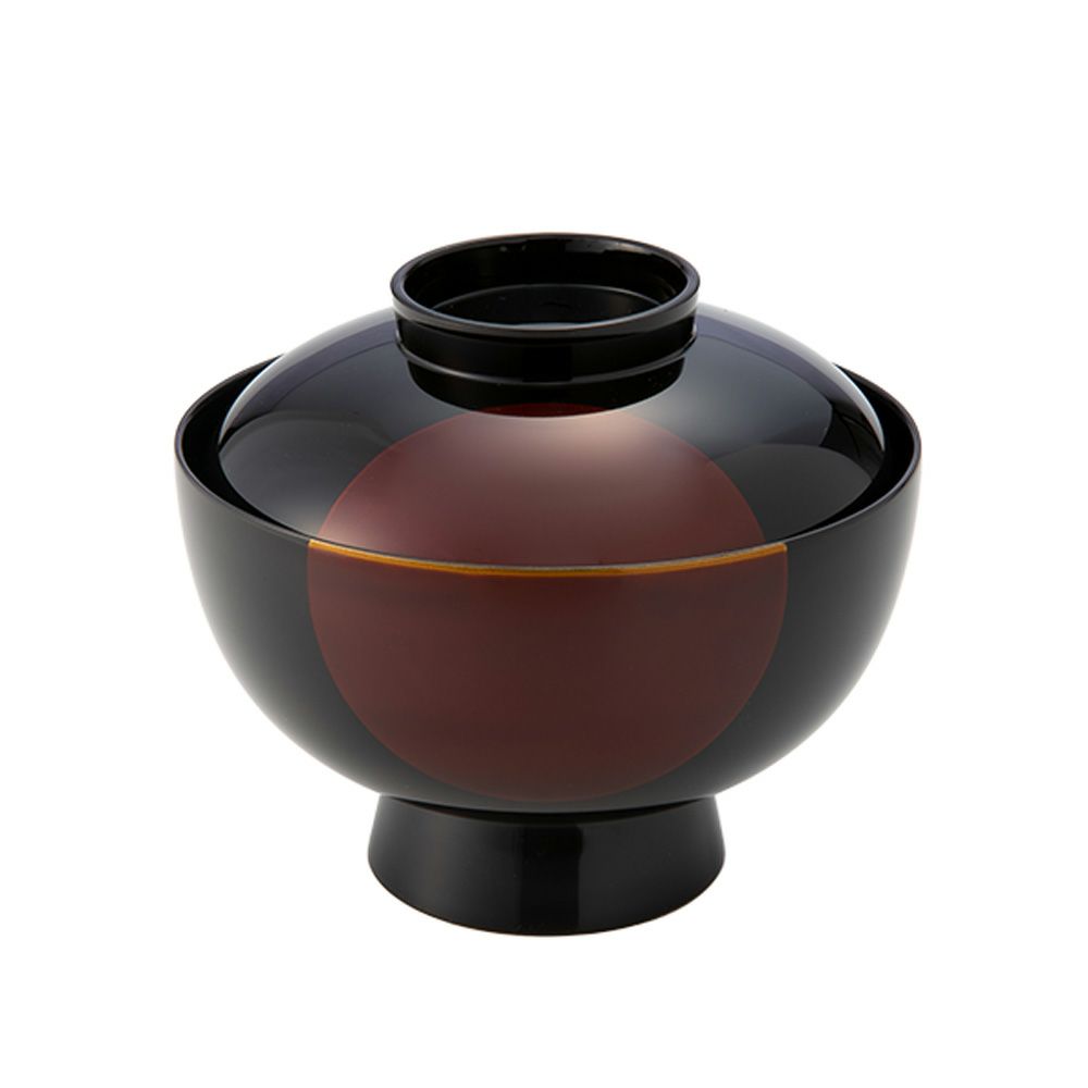 井助 雑煮椀 日月 白檀塗（漆塗り）木粉と樹脂の成型品 13×H11cm MA-611