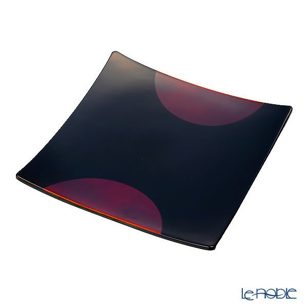 井助 漆器 やよい皿 日月白檀 角皿／中皿 木紛加工品／漆塗り（白檀塗り） 22×22cm MA-613