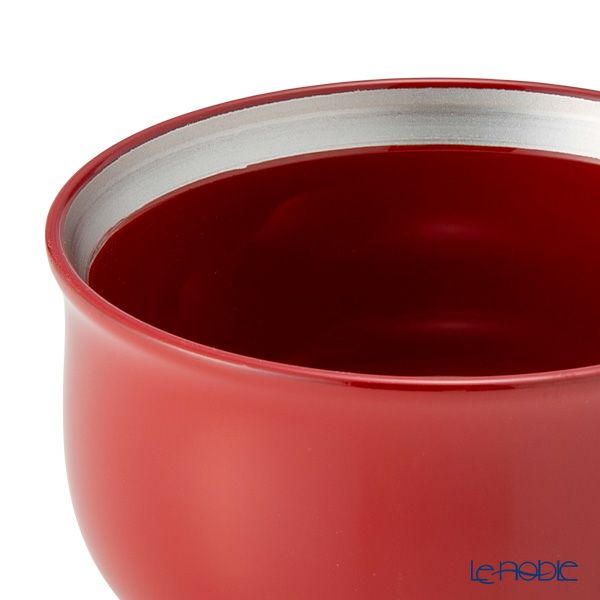 井助 夫婦椀 金・銀帯 羽反 2客セット 朱・溜 木粉と樹脂の成型品 漆塗り 直径9.6×高さ6.3cm G10-04404