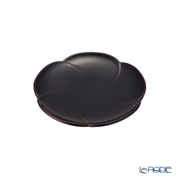 井助 漆器 銘々皿 福梅 溜塗 14.5cm 5枚セット 木紛加工品／漆塗り NC-150