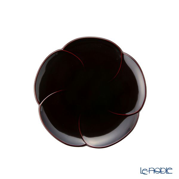 井助 漆器 銘々皿 福梅 溜塗 14.5cm 5枚セット 木紛加工品／漆塗り NC-150