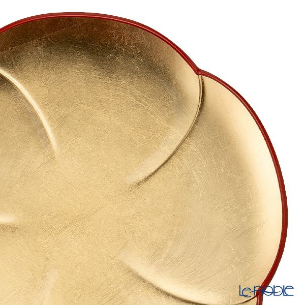 井助 漆器 中皿 福梅 18cm 金箔・銀箔 ペア 木紛加工品／ウレタン塗り NC-430／556