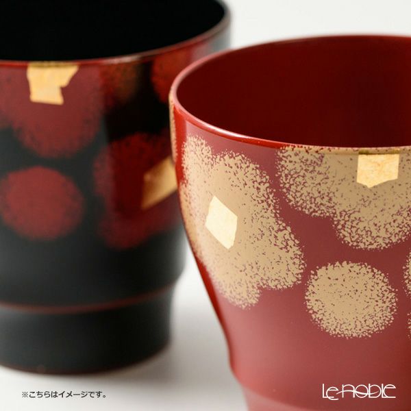 井助 紅白華 ペアカップ 木粉と樹脂の成型品 漆塗り 8.8×H9cm MA-728