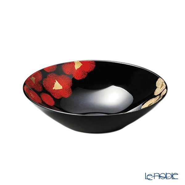 井助 紅白華 ボウル 小 木粉と樹脂の成型品 漆塗り 19×H5.2cm G12-06602