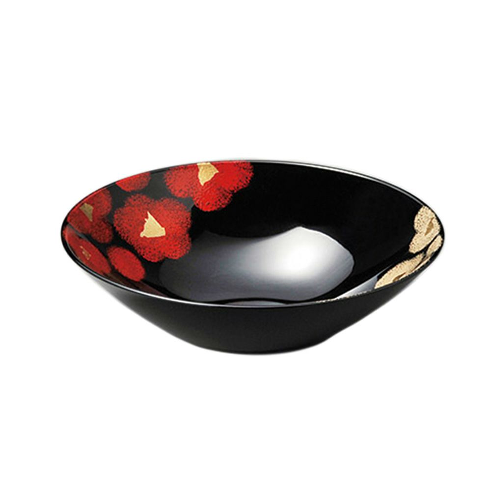 井助 紅白華 ボウル 小 木粉と樹脂の成型品 漆塗り 19×H5.2cm G12-06602