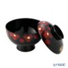 井助 紅白華 雑煮椀 木粉と樹脂の成型品 漆塗り 12.8×H11cm G11-01205