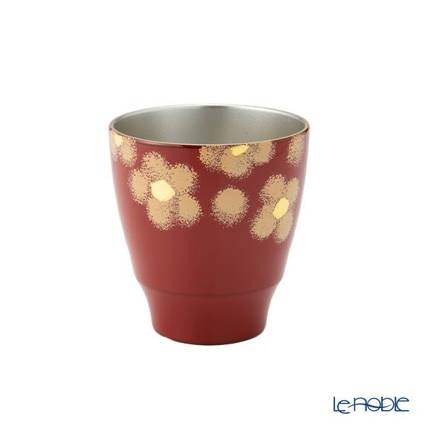 井助 紅白華 ぐい呑み ペア 木粉と樹脂の成型品 漆塗り 7×4cm G11-12901