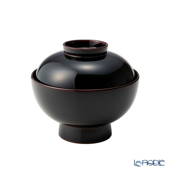 井助 雑煮椀 溜内黒 木粉と樹脂の成型品 漆塗り 13×H11.2cm 12-01306