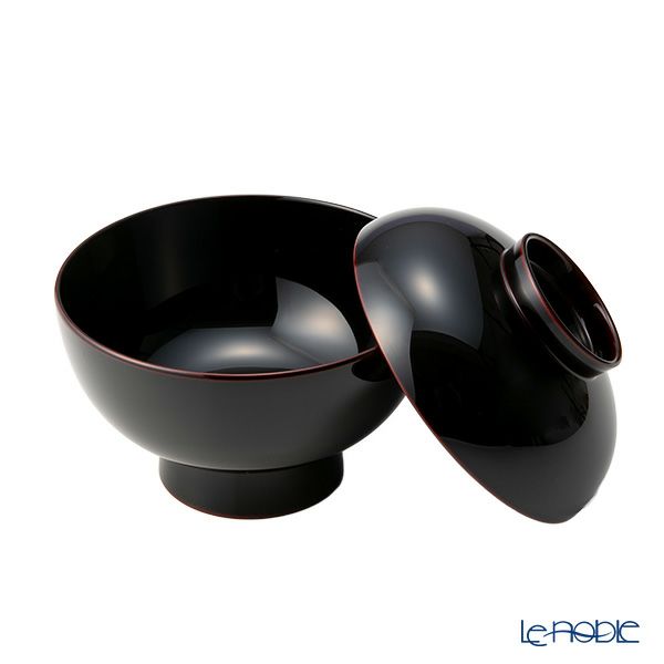 井助 雑煮椀 溜内黒 木粉と樹脂の成型品 漆塗り 13×H11.2cm 12-01306