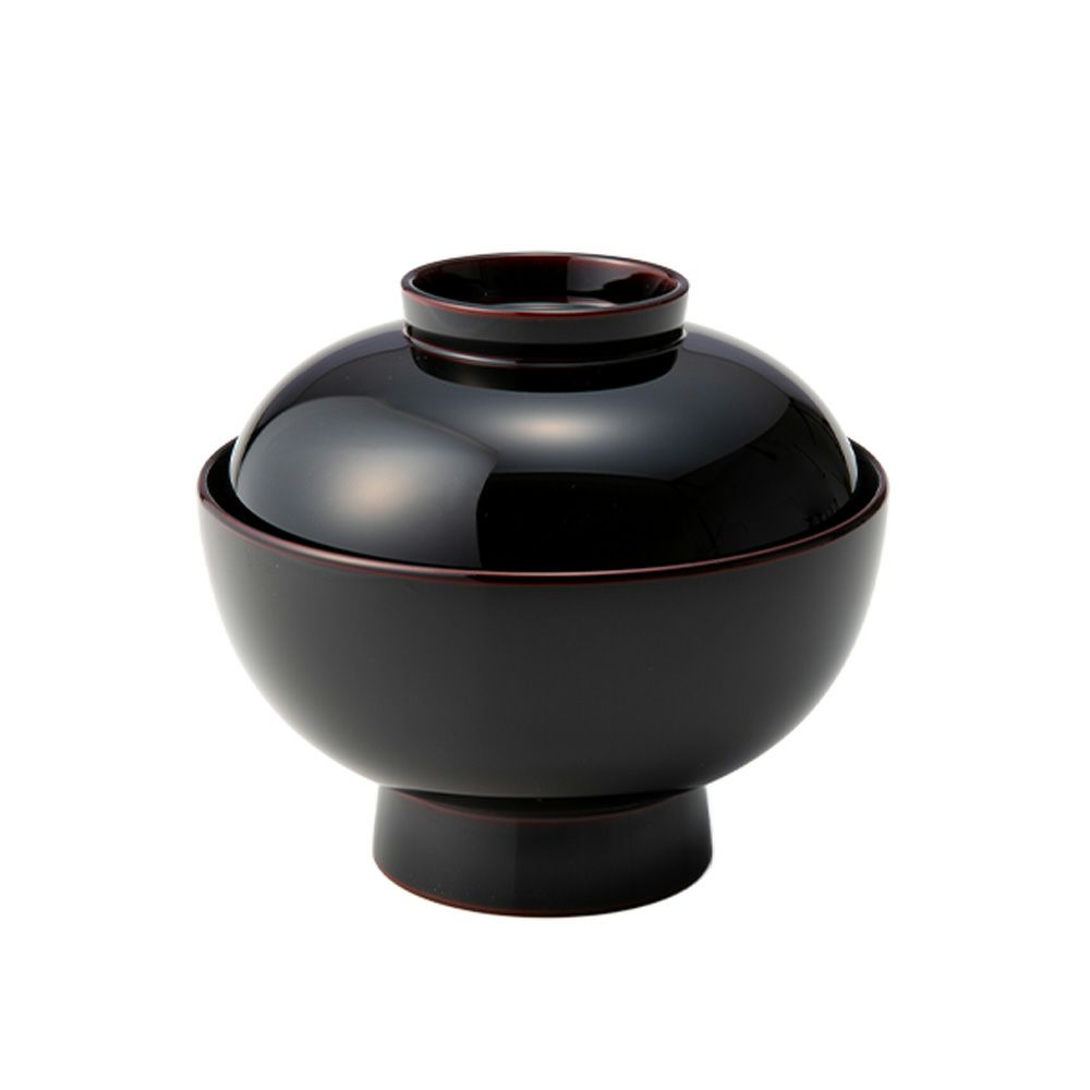 井助 雑煮椀 溜内黒 木粉と樹脂の成型品 漆塗り 13×H11.2cm 12-01306