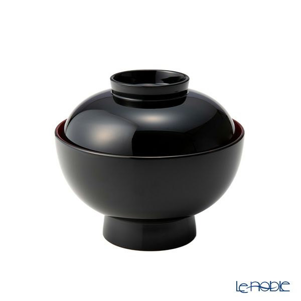 井助 雑煮椀 黒内朱 木粉と樹脂の成型品 漆塗り 13×H11.2cm 12-01304