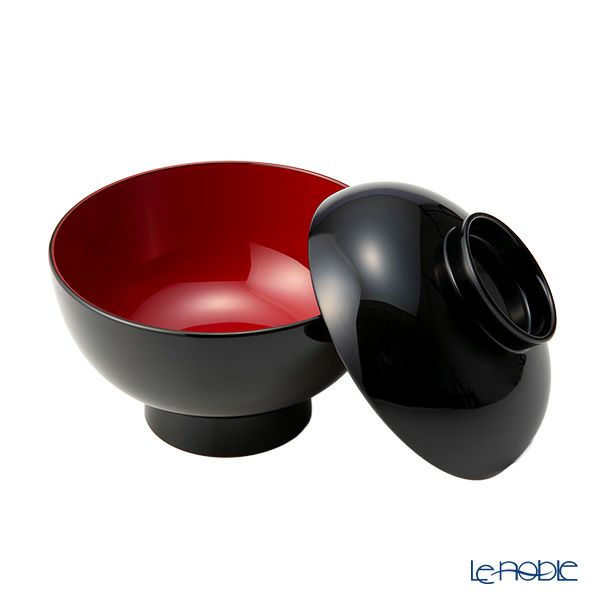 井助 雑煮椀 黒内朱 木粉と樹脂の成型品 漆塗り 13×H11.2cm 12-01304