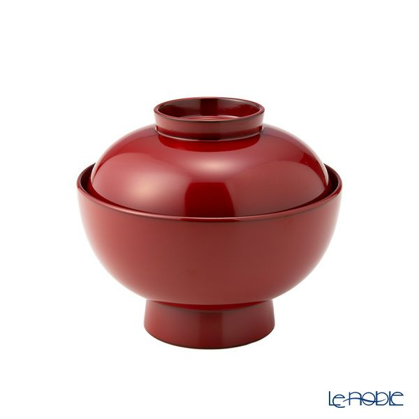 井助 雑煮椀 朱 木粉と樹脂の成型品 漆塗り 13×H11.2cm 12-01305