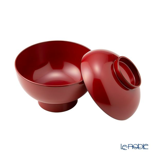 井助 雑煮椀 朱 木粉と樹脂の成型品 漆塗り 13×H11.2cm 12-01305