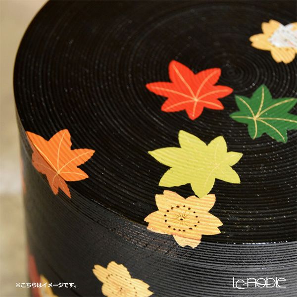 井助 丸三段重箱 千筋 春秋 漆塗り 木製（栓の木）18×H18cm NC-549