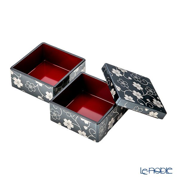 井助 漆器 姫珍味重 桜唐草 黒（パール） 木紛加工品／ウレタン塗り 7.7×H7.7cm NC-FA40-8