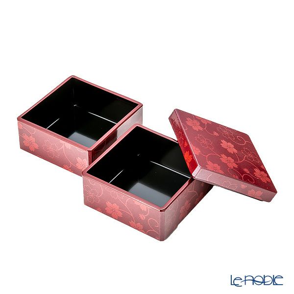 井助 漆器 姫珍味重 桜唐草 朱（パール） 木紛加工品／ウレタン塗り 7.7×H7.7cm NC-FA40-7