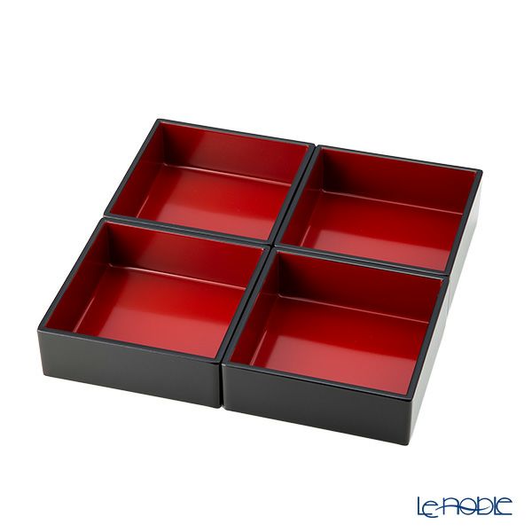 井助 うたげ花見重箱 さくら 松花堂弁当箱 朱 木粉と樹脂の成型品 ウレタン塗り 縦11×横21×高さ8cm NC-590