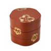 井助 梅型三段重箱 洗朱内黒 木粉と樹脂の成型品 ウレタン塗り 16×16×H15cm NC-122
