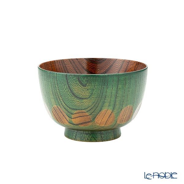 井助 漆器 汁椀 漆切子 緑 木製（けやき）／漆塗り 11.5×H7.5cm NC-561