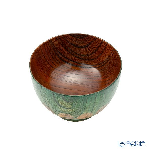 井助 漆器 汁椀 漆切子 緑 木製（けやき）／漆塗り 11.5×H7.5cm NC-561